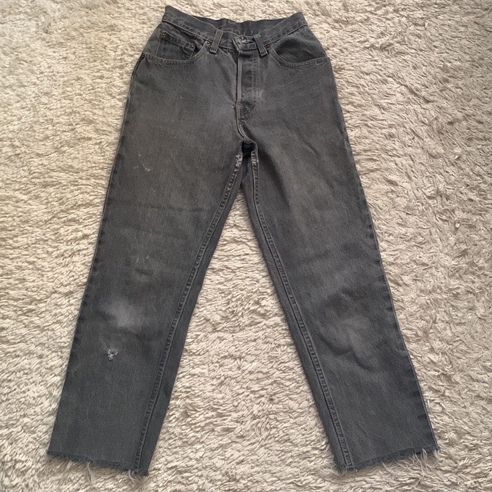 VINTAGE Levis Gray Distressed High Waist Jeans